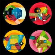 Set of flat design circle option infographics concepts N118