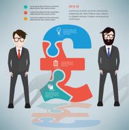 Finance puzzle businessman infographic on clean background vector N3