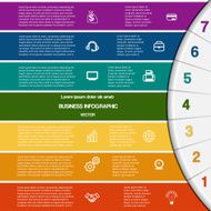 Infographic 7 colour strips and semicircle