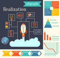 Business infographics Realization Banner diagram number options step up options