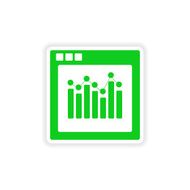 icon sticker realistic design on paper chart N12