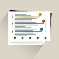 Example of business flat design graph Infographics chart N9