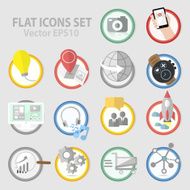 flat icons vector collection for business office marketing