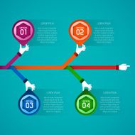 Abstract vector timeline infographic template in flat style N5