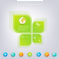Modern green infographic design with place for your text workflow N2