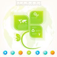 Modern green infographic design with place for your text workflow N3