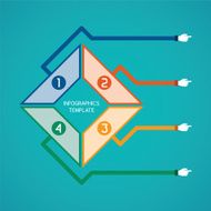 Abstract vector 4 steps infographic template in flat style N7