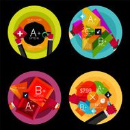 Set of option presentation labels flat design web infographic boxes N120
