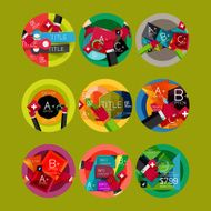 Set of option presentation labels flat design web infographic boxes N121
