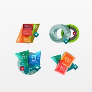 Set of modern geometric infographic web layouts N149
