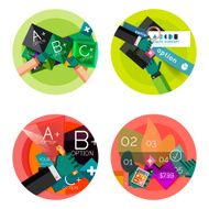 Collection of flat web infographic concepts and banners various universal N90