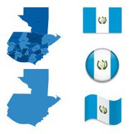 Guatemala Map and Flag Collection N2
