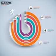 Abstract 3D digital business circle Infographic N9