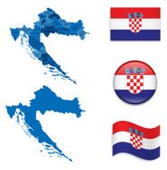Croatia Map and Flag Collection N2