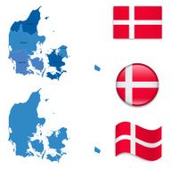 Denmark Map and Flag Collection N2