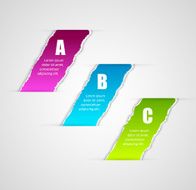 Modern infographics template torn paper style N3