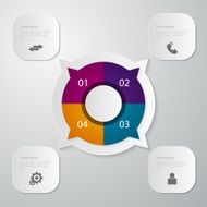 Vector illustration infographics circle with four quadrants Re