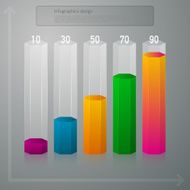 Vector illustration infographics vertical columns hexagons N2