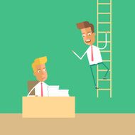 Career development Man climbs up the stairs