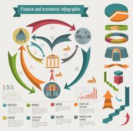 Economics and finance infographic Investment projects Banks N27