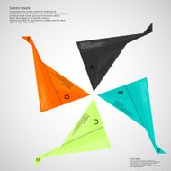 Infographic consists of four folded paper pieces on light