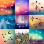 easter infographic with unfocused background N10