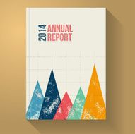 Annual Report Brochure Retro Template with Grunge Graph N2