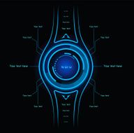 Abstract blue infographics as head-up display
