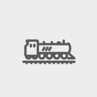 Railroad train thin line icon N2