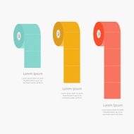 Toilet paper roll set Flat Three step Infographic text Template
