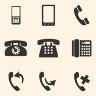 Vector Set of Telephone Icons N16