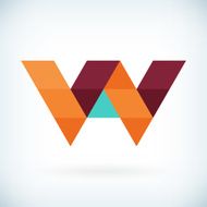 Modern letter W icon flat design element template N2
