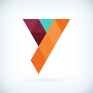 Modern letter Y icon flat design element template