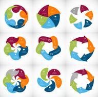 Collection of Infographic Templates for Business Vector Illustra N127