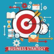 Business strategy Flat vector banner illustration