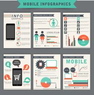 Mobile infographic template set