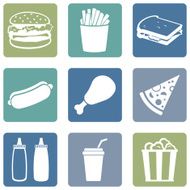 Vector Set of Fast Food Icons N15
