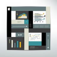Square box diagram for infographics Modern flat template