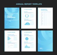 Modern annual report template with cover design and infographic N2