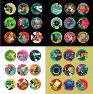 Flat design round labels option infographics N6