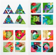 Flat design geometric info banners web boxes N23