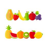 Organic farm fruits illustration in flat style