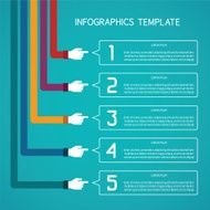 Abstract vector 5 steps infographic template in flat style N4