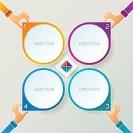 Abstract vector 4 steps infographic template in 3D style N4