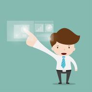 Businessman presenting with digital virtual screen