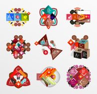 Set of abstract geometric shapes with options N184