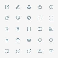 25 web minimal line icons