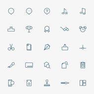 25 web minimal line icons on white background