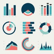 Flat charts graphs Vector design N2