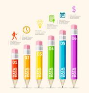 Vector business infographics with pencils N3